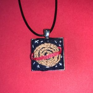 Embroidered Planet Necklace